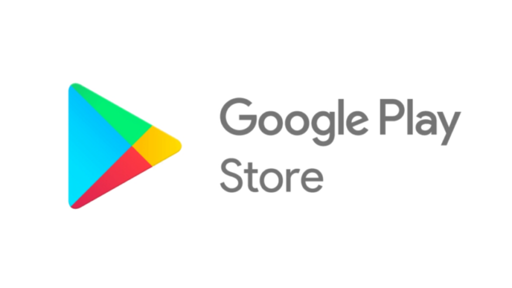 Google Play Store logo with a colourful sideways triangle icon and the text "Google Play Store" to the right.